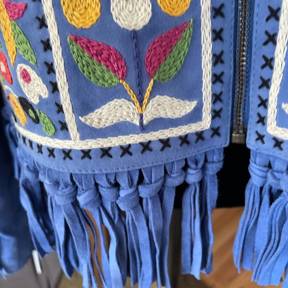 Double D Ranchwear Embroidered Suede Leather Jacket sz L NWT - Picture 5 of 14